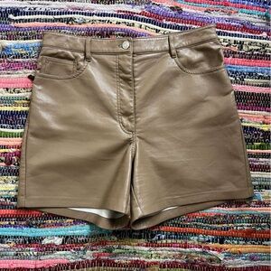 Aritzia Wilfred Faux Leather High Rise Shorts Size 10